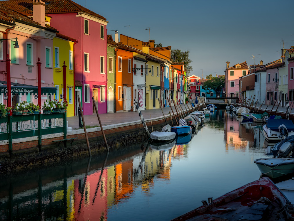 Golden Hour View Of Burano, Italy Photography Art | Raj Bose Photography