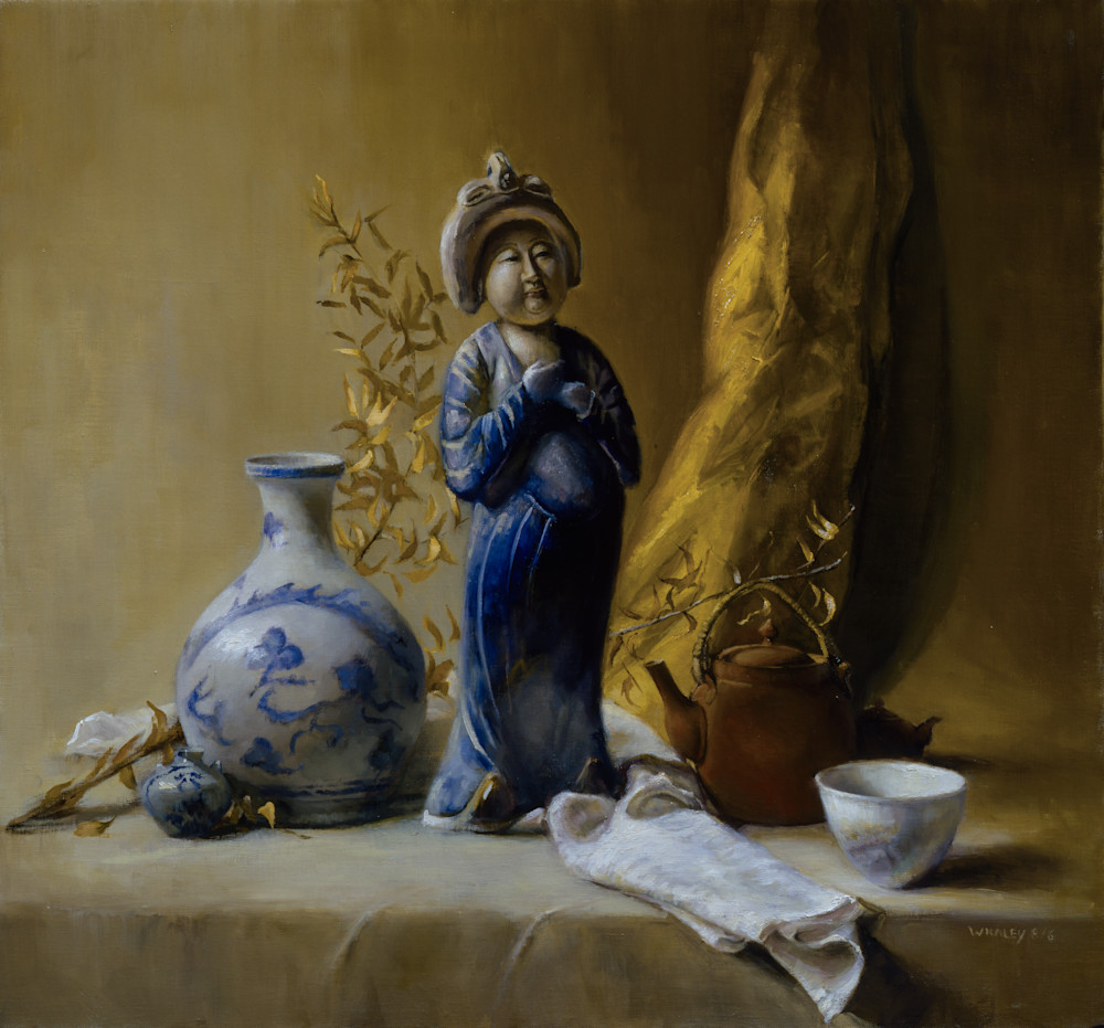 Still Life In Gold And Blue Art | Melanie Whaley
