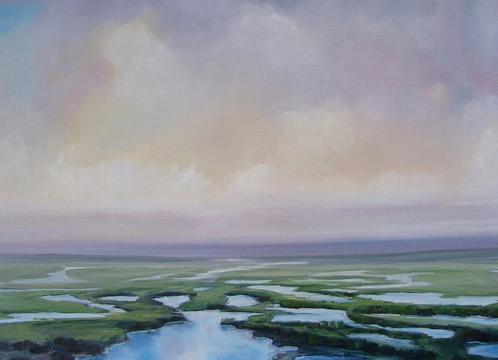 "Harmonic Space" Salt Marsh Art Print | Modern Coastal Wall Art
