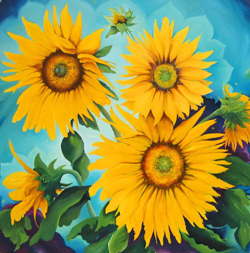 Glorious Sunflowers Canvas Print And Merchandise Art | Bettina Madini Art 