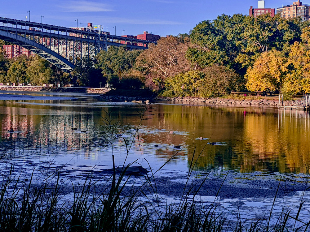 The Henry Hudson Lit Up By Autumn Reflections Art | lencicio