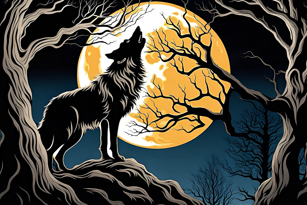 Wolf Howling At Moon Photography Art | Playful Gallery by Rob Harrison