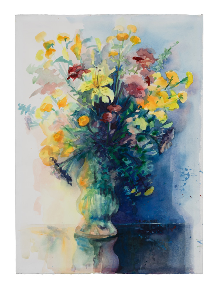 Wildflowers In A Yellow Vase Art | Thistle Hill Studio