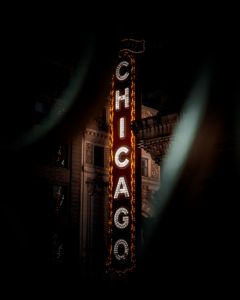 A Moody Shot Of The Iconic Chicago Theater Photography Art | Raj Bose Photography