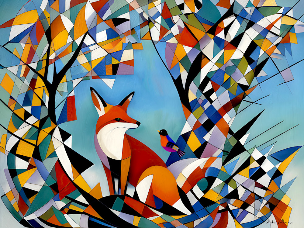 Fox And Bird Art | Andrea Hellman