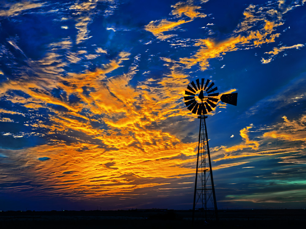 West Texas Windmill Sunset