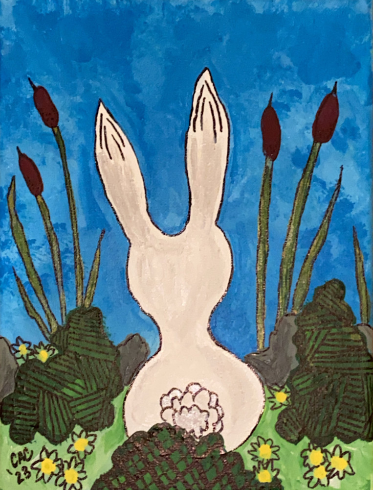 Shy Rabbit In Reflection Art | Covey Artistic Creations