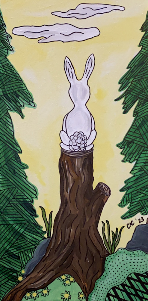 Shy Rabbit Lookout Art | Covey Artistic Creations