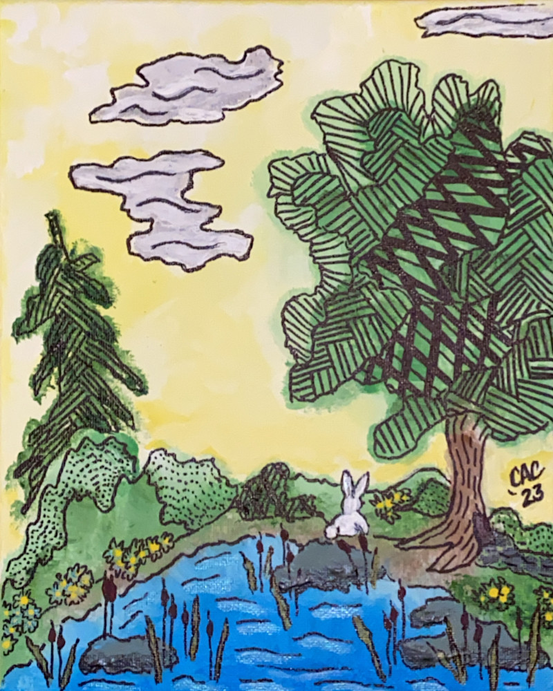 Shy Rabbit At The Lake Art | Covey Artistic Creations