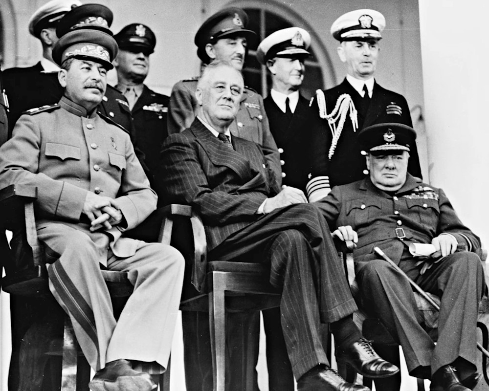 Joseph Stalin Roosevelt And Churchill At Teheran Conference Photo Reproduction Art | Benjamin Art Etc