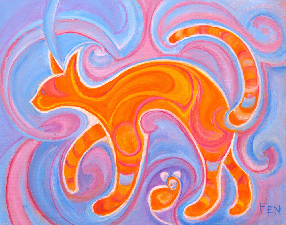 Psychedelic Cat And Mouse Art | Fen Lasell