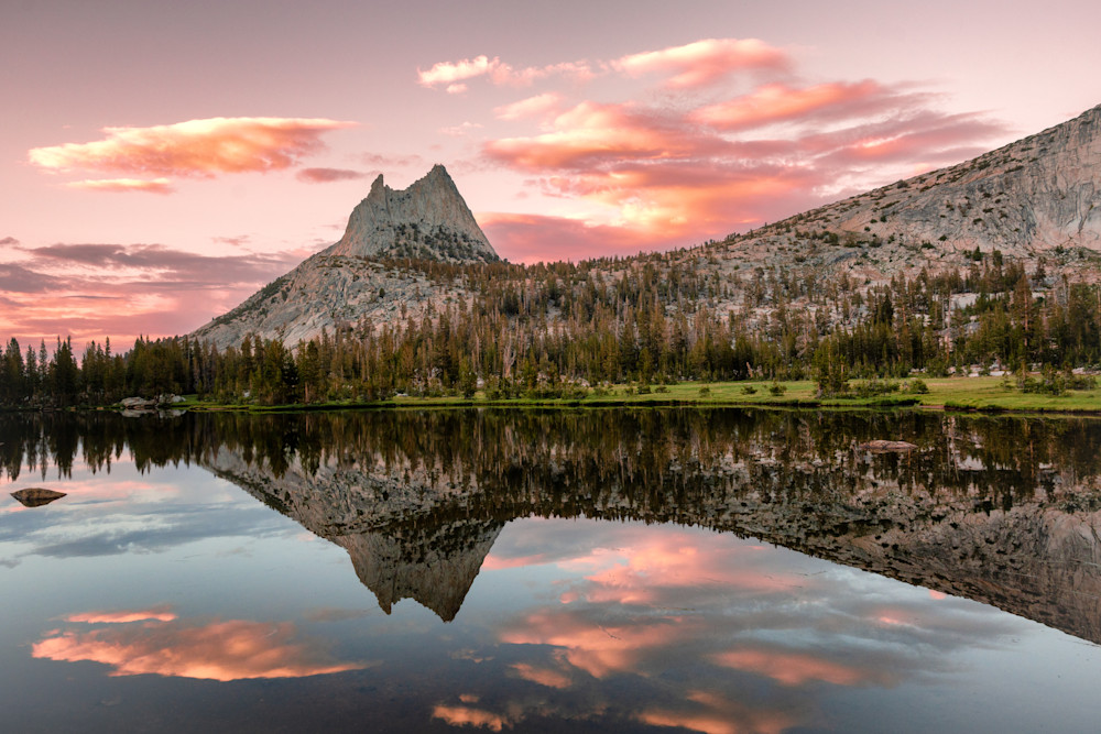 Cathedral Peak And Upper Cathedral Lakes At Sunset, Yosemite National Park Photography Art | Anand's Photography