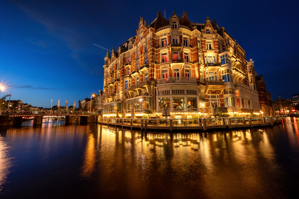 De L'europe Amsterdam At Night Photography Art | Anand's Photography
