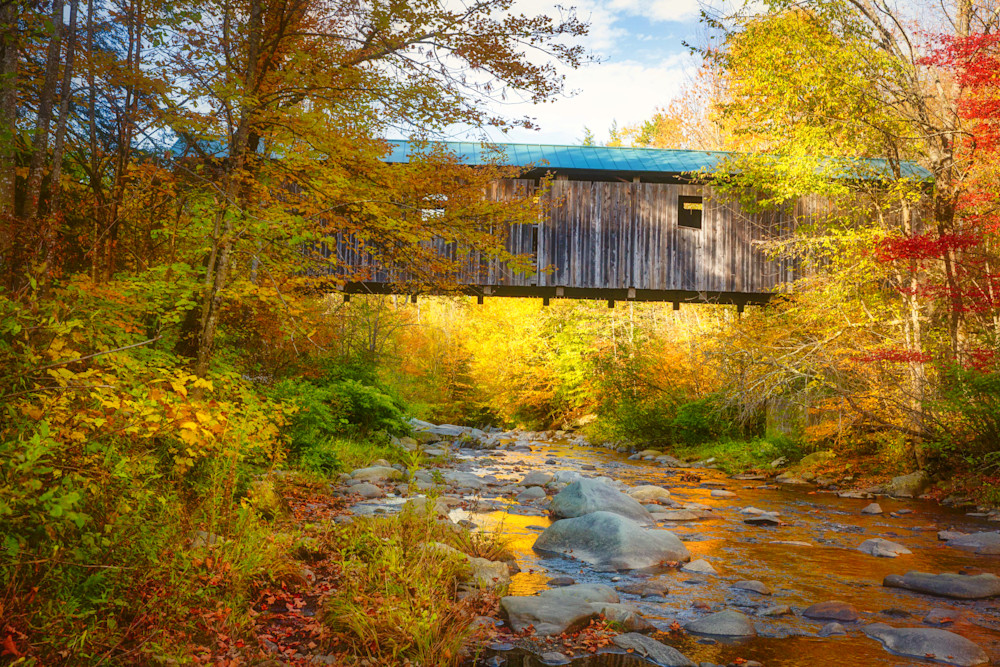 Morgan Covered Bridge In Autumn Photography Art | Anne Majusiak Photography