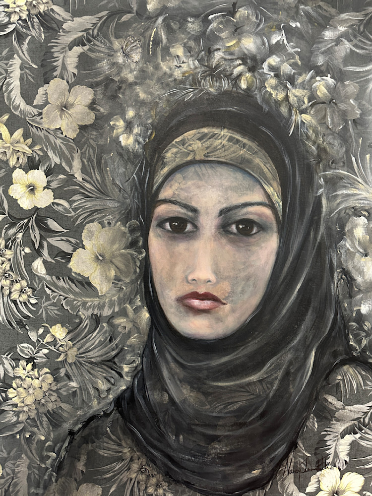 10 Yemen Woman Black And White Fabric Art | nancy iannitelli studio