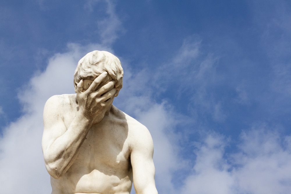 "Facepalm Statue Of Cain"   Statue By Henri Vidal 1896  (Tuileries Gardens, Paris , France) Photography Art | Jim Storm Photography