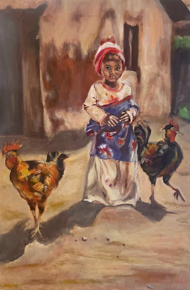 The Girl And Her Chickens:) Art | limeinorton