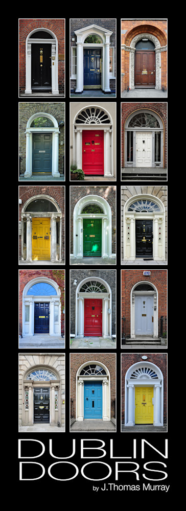 Fifteen Dublin Doors (Black) Art | tommurray