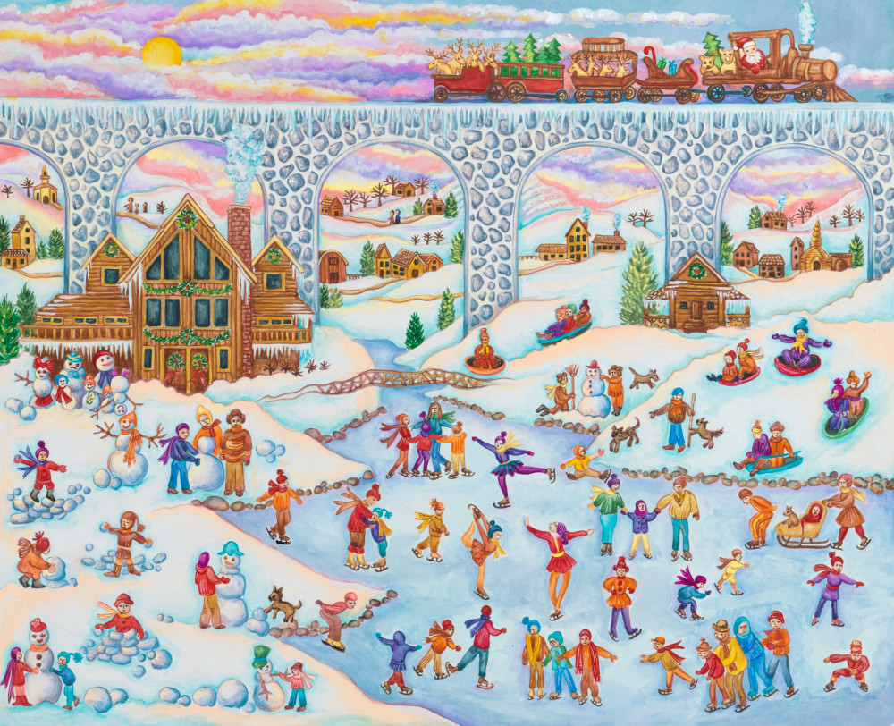Winter Skating Party Art | Andrea Strongwater