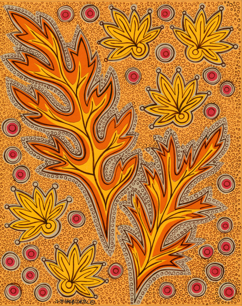 Autumn Leaves On Orange Art | Andrea Strongwater