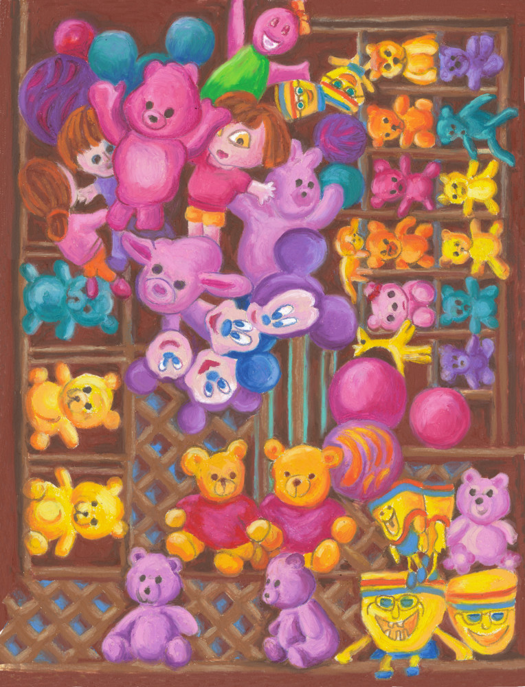 Playland Teddy Toss  Art | Andrea Strongwater