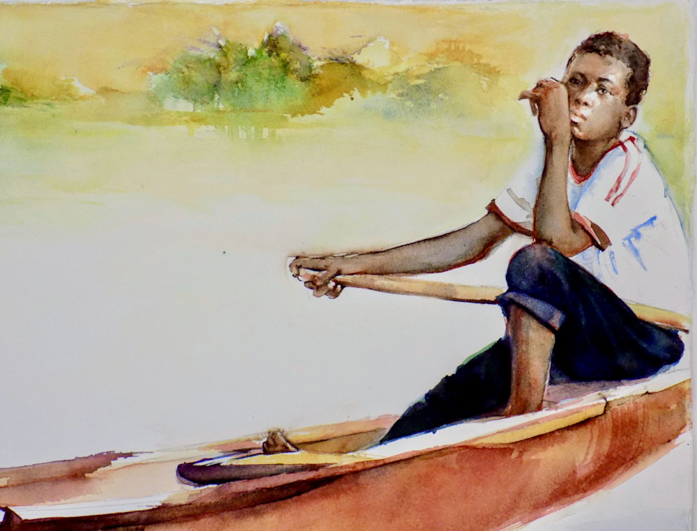 Sani's Son On The Pirogue Art | Kathleen Stafford