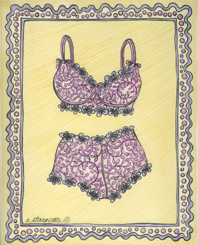 Lingerie Pink Bra And Panties Art | Andrea Strongwater