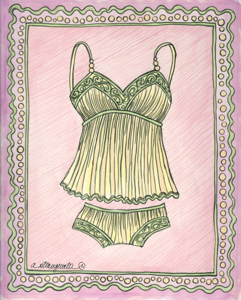 Lingerie Yellow Cami Set Art | Andrea Strongwater