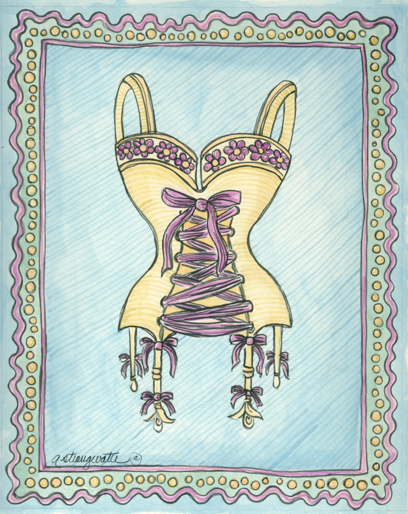 Lingerie Yellow Merry Widow Art | Andrea Strongwater