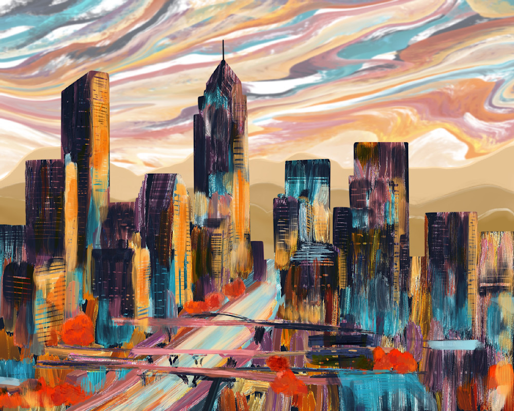 Sunset Synthesis: Urban Vibrance - Capturing Phoenix's Cityscape at Dusk