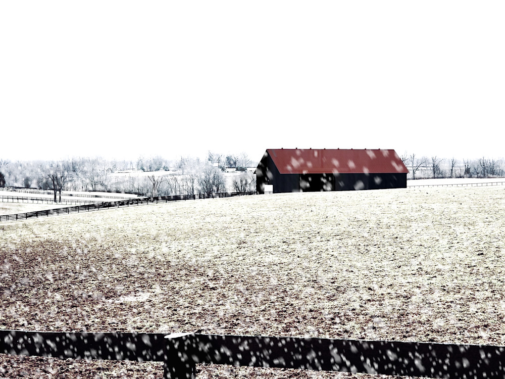 Wintery Black Barn In Kentucky Photography Art | Images by Robert Barr
