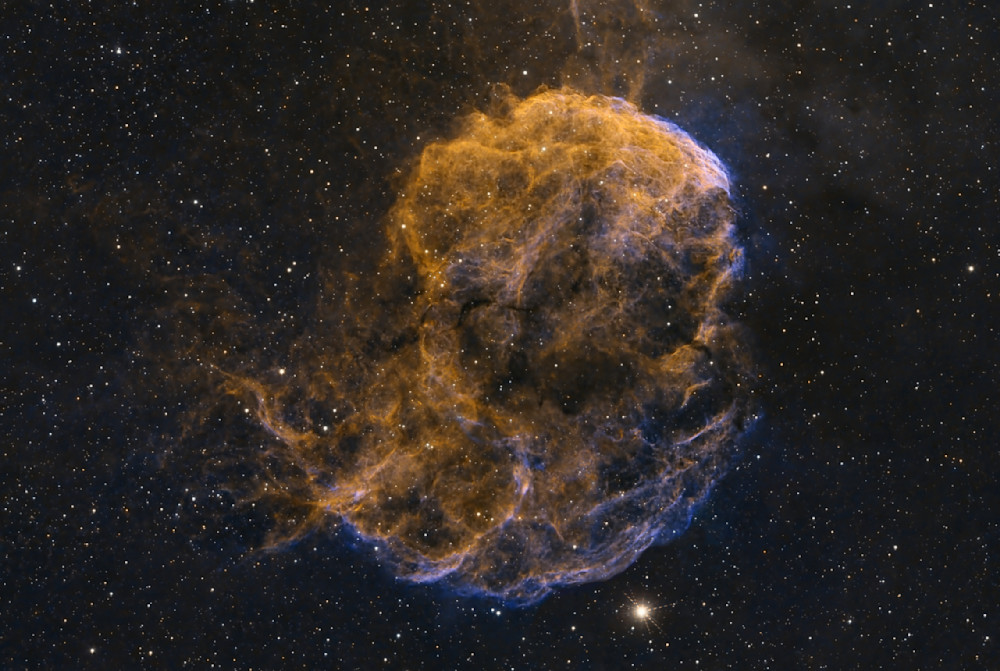 Jellyfish Nebula in Gemini (Hubble Palette) SHO - Closeup