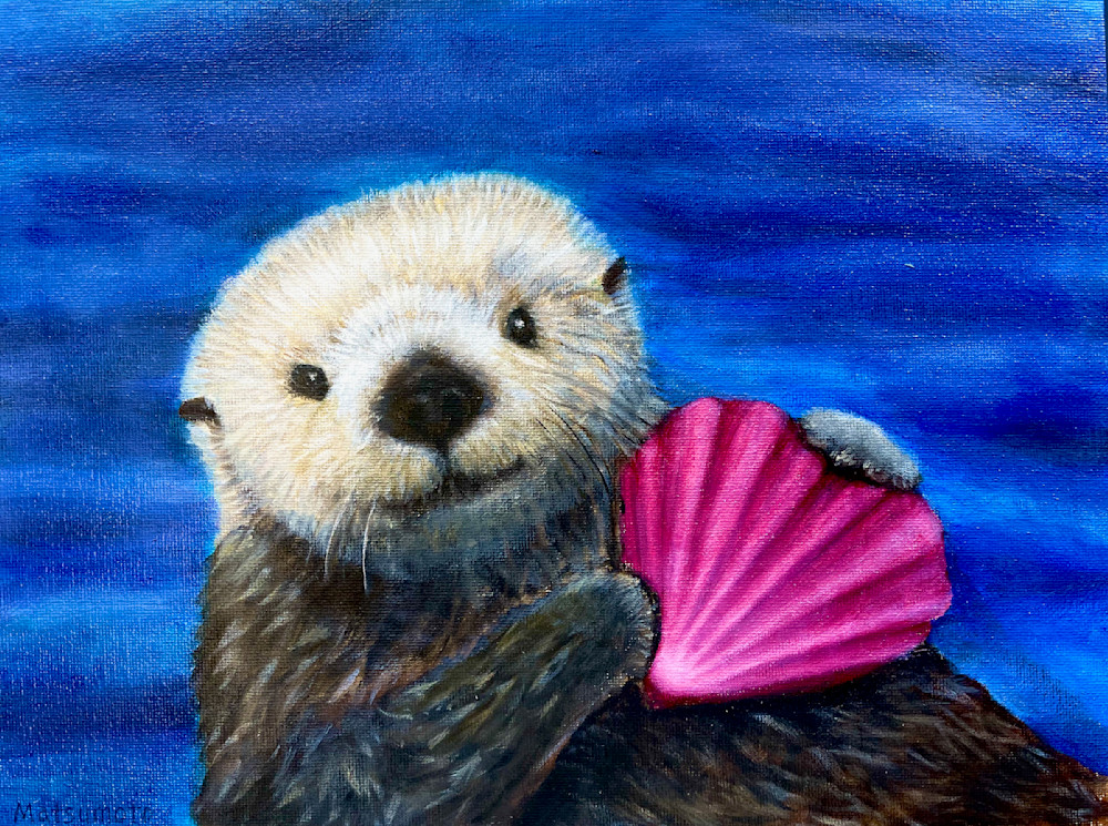 Valentine Otter Art | Edi Matsumoto Fine Art