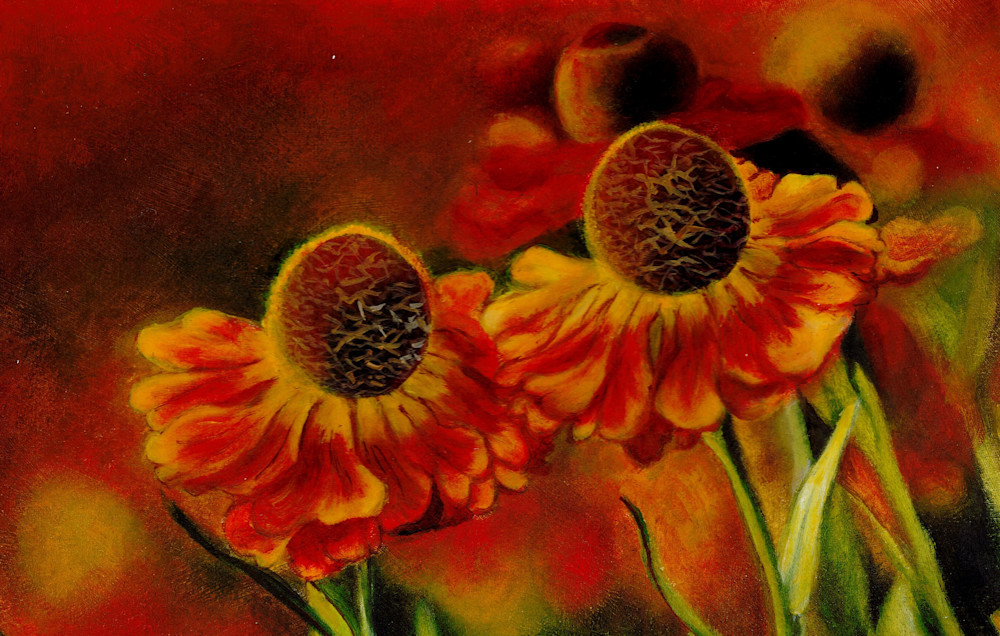Karlu Vorster Artist Painting of Red Flowers | Eugene L Brill
