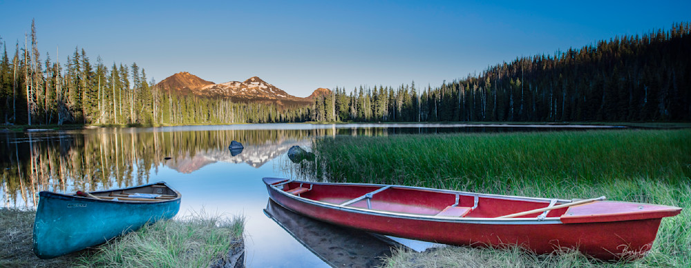 Canoes Scott Lake Wide Photography Art | Barb Gonzalez Photography