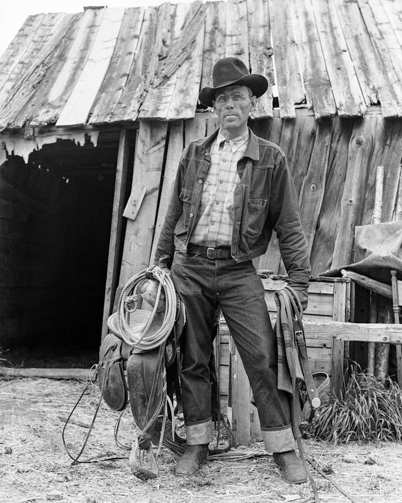 Walter Latta With Saddle And Bridle. Bozeman Montana 1939 Photography Art | Arthur Rothstein Legacy Project LLC