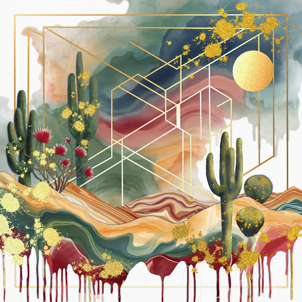 Desert Geometrics - Paintpourium's Vision of Arizona's Grandeur