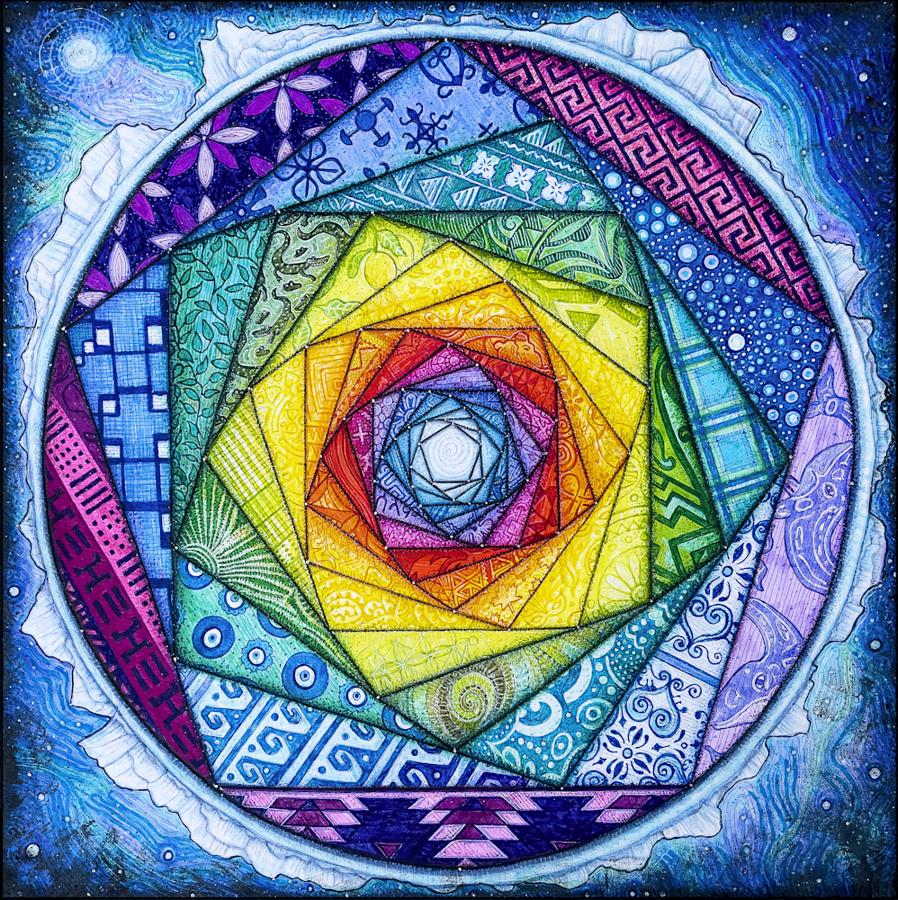 spiral art sacred geometry drawing gift by kristen palana