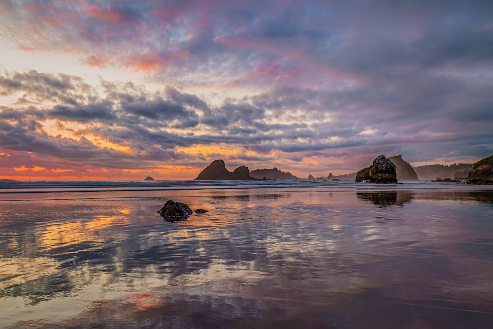 A Colorful Sunset at a Northern California Beach.