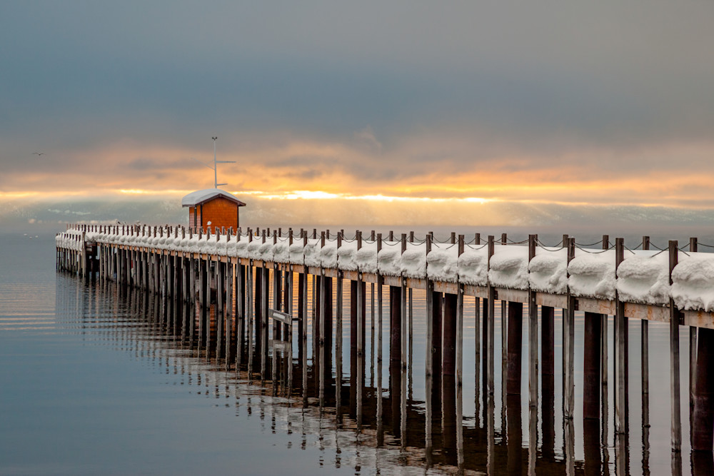 Snowy Pier in Tahoe City 2