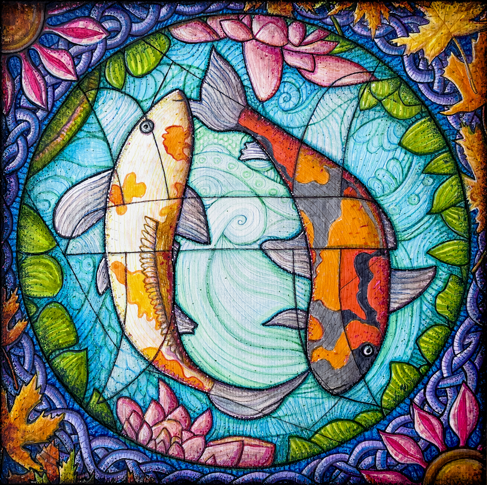 Pisces Art Gift: Depths of Harmony – Multicultural Zodiac Art by Kristen Palana
