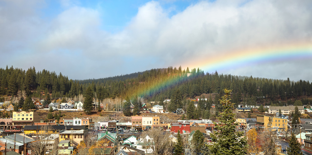Rainbow Above Downtown Truckee 2