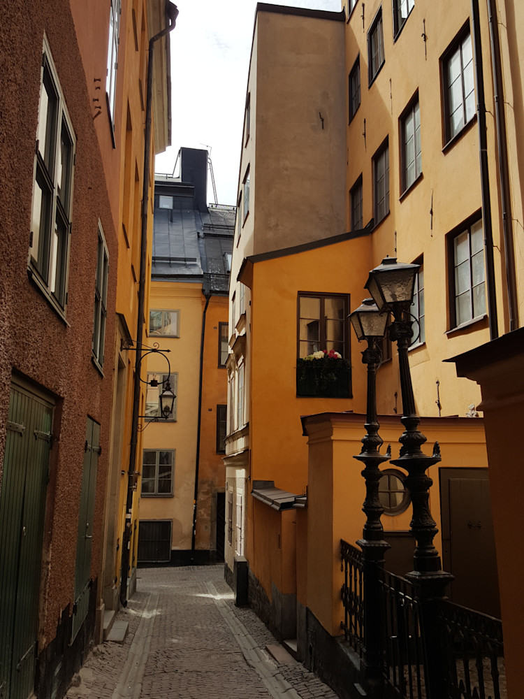 A Cobblestone Stockholm Alley Way Photography Art | Sandra S Newman Photographer