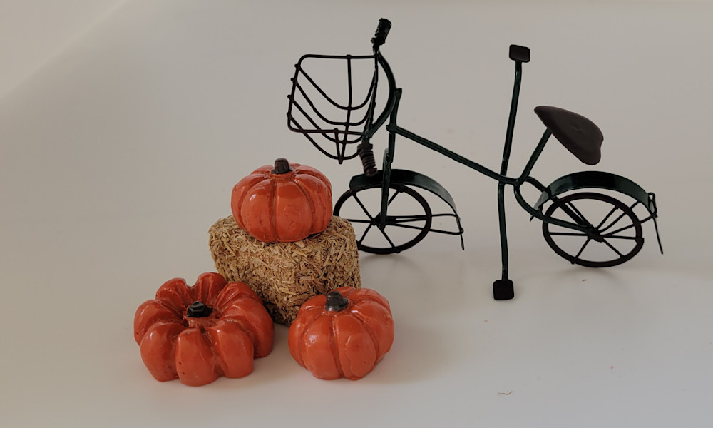 Bicycle With Pumpkins And Hay Bale Photography Art | Sandra S Newman Photographer