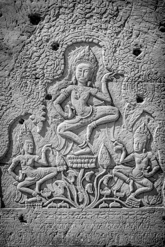 Dancing Apsaras - Ancient Khmer Relief Photography