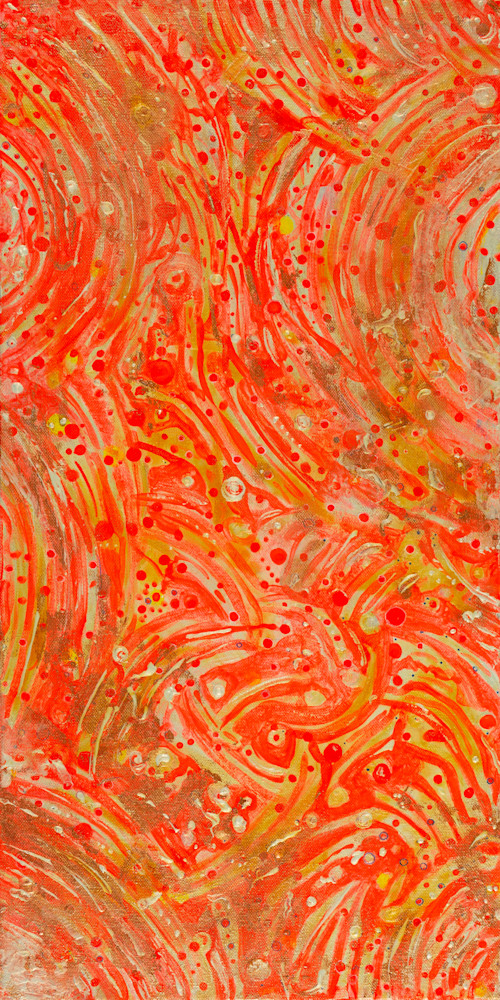 Neon Orange Abstract Painting The Way by Susan D. Sharp. 