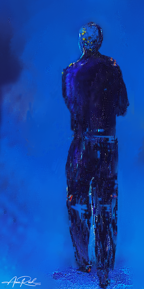 Blue Man 2 Metal Print Art | Anne Reid Artist