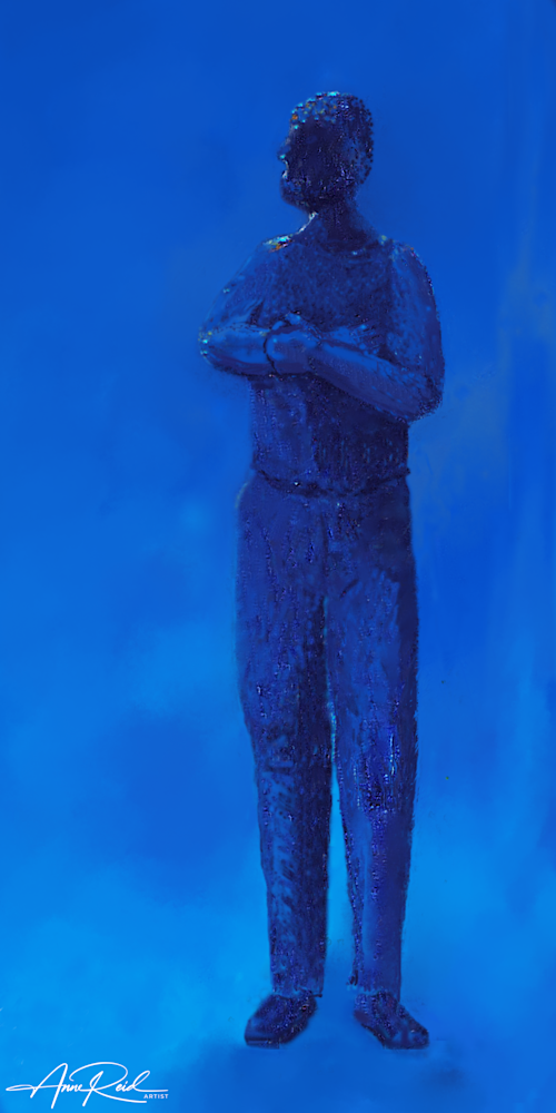 BLUE MAN 1 - METAL PRINT - ANNE REID ARTIST