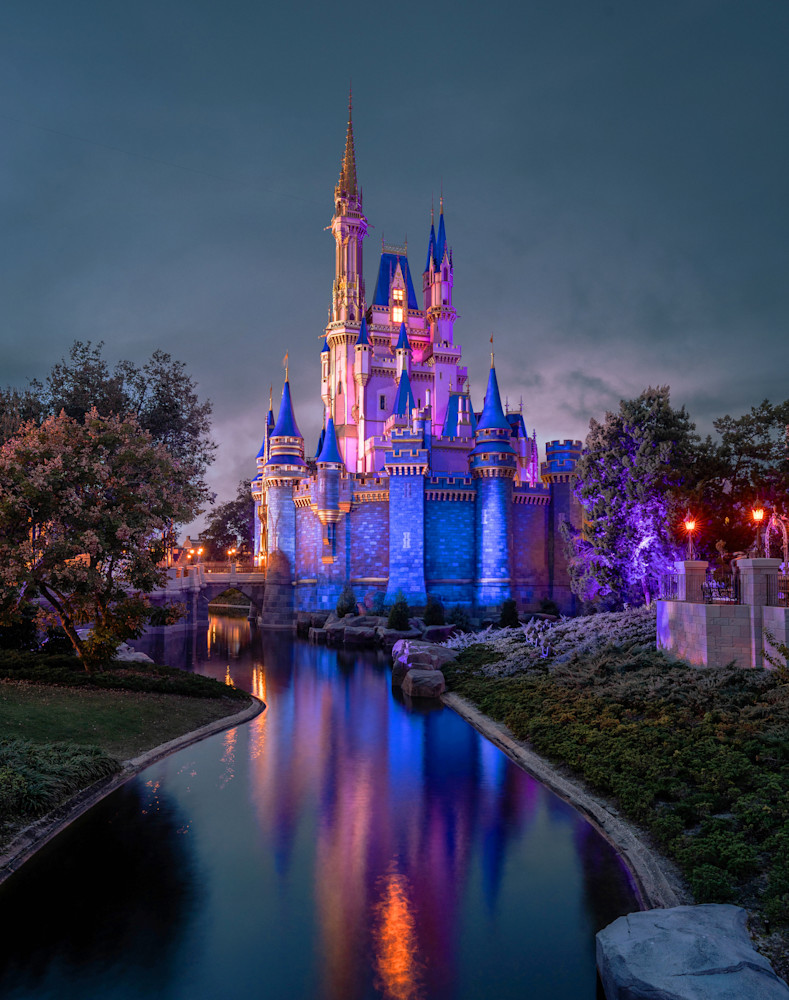 The Evening Glow of Cinderella s Castle Disney Shirt by William Drew