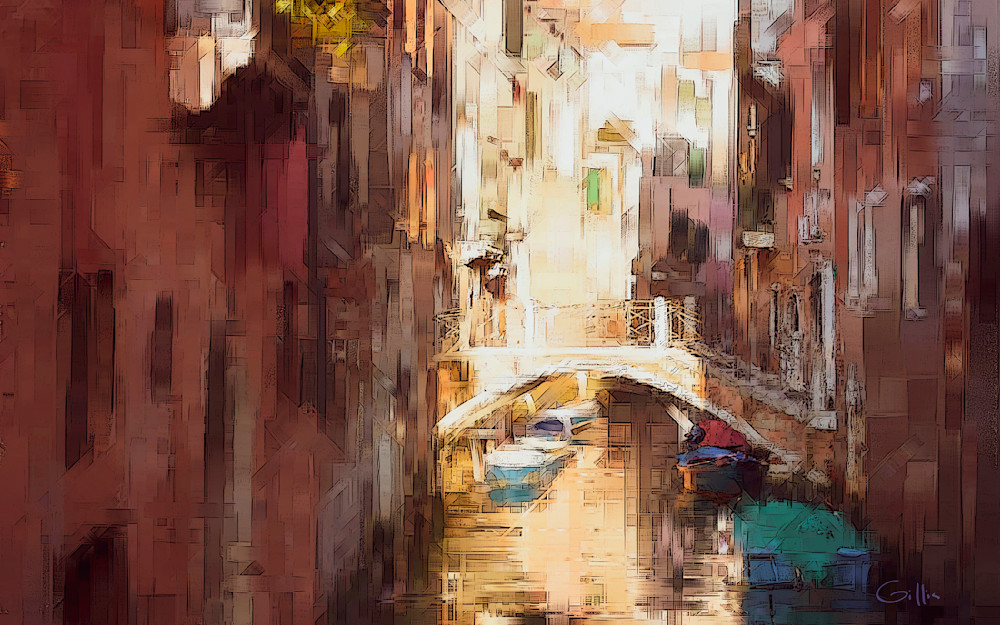Sunny Canal Art | Olin Gillis Fine Art